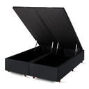Ver imagem 1 de Base Box Baú King Bipartido Suede Preto 42x193x203