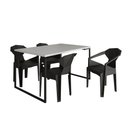 Ver imagem 2 de Mesa Jantar Retangular Manchester Branca 4 Cadeiras Pretas Diamond Sala Cozinha - Branco/preto