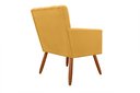 Ver imagem 2 de Poltrona Decorativa Cecília Couro Amarelo Pés Madeira Mz Decor