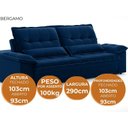 Ver imagem 6 de Sofá Bergamo 2,90m Retrátil e Reclinável Veludocristal Azul Marinho - Netsofas