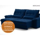 Ver imagem 7 de Sofá Bergamo 2,90m Retrátil e Reclinável Veludocristal Azul Marinho - Netsofas