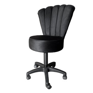 Cadeira Mocho Pétala Veludo Preto - In9 Decor