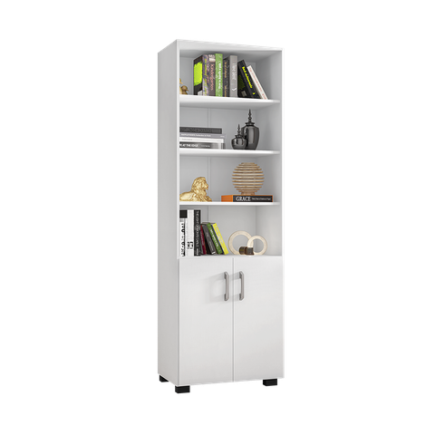 Livreiro Multiuso 2 Portas Pequenas - Branco Móveis Leão