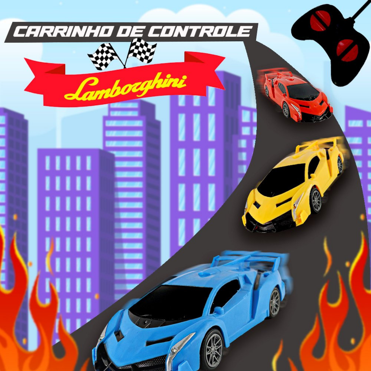 Carrinho Controle Remoto Rápido 7 Funções Lamborghini Sesto - 9