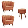 Kit 2 Poltrona Decorativa Ariel e Puff Redondo Star Confort - 1