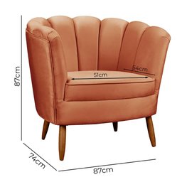 Kit 2 Poltrona Decorativa Ariel e Puff Redondo Star Confort - 6