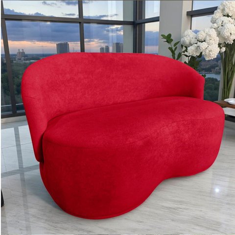 Namoradeira Decorativa Beatriz Orgânica Veludo Vermelho