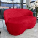 Ver imagem 1 de Namoradeira Decorativa Beatriz Orgânica Veludo Vermelho