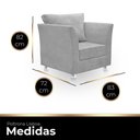 Ver imagem 3 de Poltrona Cadeira Decorativa para Sala e Quarto Lisboa Suede Cinza Claro