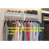 Cabideiro Prateleira Arara Roupas Branco - 2