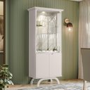 Ver imagem 2 de Kit Aparador Buffet Bar Living com Cristaleira Adega Vicky N01 Off White - Lyam Decor