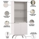 Ver imagem 6 de Kit Aparador Buffet Bar Living com Cristaleira Adega Vicky N01 Off White - Lyam Decor
