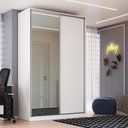 Ver imagem 1 de Guarda Roupa Solteiro Branco 147x59,8x235cm 1 Espelho 2 Portas 3 Gavetas Rc 2004 Emovell
