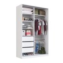 Ver imagem 3 de Guarda Roupa Solteiro Branco 147x59,8x235cm 1 Espelho 2 Portas 3 Gavetas Rc 2004 Emovell