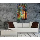 Ver imagem 2 de Quadro Pintura Tela Cidade Paisagem Urbana Cod 4329 - 130cm (A) x 70cm (L)