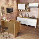 Ver imagem 1 de Cozinha 6 Peças Gourmet 100% Mdf Freijó/branco Burguesa Nesher