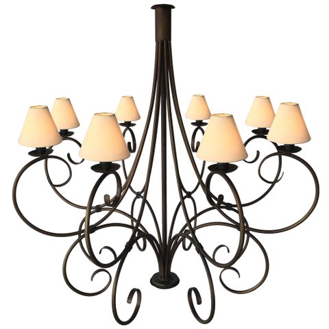Pendente Grande de Ferro com Cúpulas para Iluminação de Sítio e Fazenda Libertas Rosas Artesanato Go