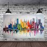 Quadro Pintura Tela Cidade Paisagem Urbana Cod 2439 - 80cm (A) x 130cm (L) - 4
