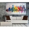 Quadro Pintura Tela Cidade Paisagem Urbana Cod 2439 - 80cm (A) x 130cm (L) - 2