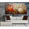Quadro Pintura Tela Arvores e Flores Modernas Em Altos Relevos Cod 2095 - 90cm (A) x 180cm (L) - 5