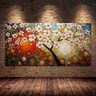 Quadro Pintura Tela Arvores e Flores Modernas Em Altos Relevos Cod 2095 - 90cm (A) x 180cm (L) - 2