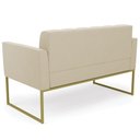 Ver imagem 7 de Sofá Namoradeira Base Industrial Dourado Ana Suede Bege - Ibiza