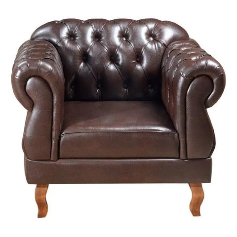 Poltrona Chesterfield Elisabeth Courano Marrom Café