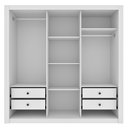 Ver mais imagens de Guarda Roupa Casal 3 Portas Taiffa 190cm com Pés Yescasa Branco/Neve