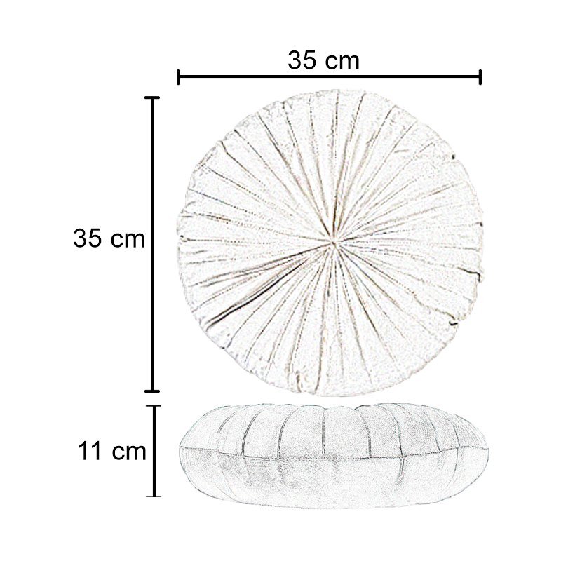 2 Almofadas Redondas Rendy em Veludo Várias Cores Cor:tiffany - 7