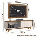 Ver imagem 4 de Rack Moderno Com Painel Para Televisão Até 50 Polegadas Freijó Off White Roma Shop Jm