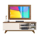 Ver imagem 2 de Rack Moderno Com Painel Para Televisão Até 50 Polegadas Freijó Off White Roma Shop Jm