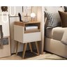 Mesa de Cabeceira Pés Palito Evora Off / Nature - Comprar Moveis em Casa - 1