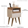 Mesa de Cabeceira Pés Palito Evora Off / Nature - Comprar Moveis em Casa - 2