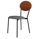 Ver imagem 6 de Kit 08 Cadeiras Estofada para Sala de Jantar Azuri Preto C01 Linho Prata Courino Caramelo - Lyam