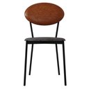 Ver imagem 2 de Kit 08 Cadeiras Estofada para Sala de Jantar Azuri Preto C01 Linho Prata Courino Caramelo - Lyam
