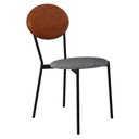 Ver imagem 3 de Kit 08 Cadeiras Estofada para Sala de Jantar Azuri Preto C01 Linho Prata Courino Caramelo - Lyam