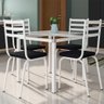 Conjunto De Mesa Malva Com 4 Cadeiras Tampo De Vidro 75cm Branco Assento Preto Artefamol 9984 - ASSE - 1