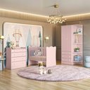 Ver imagem 1 de Jogo Quarto Infantil Doce Sonho Berço Cômoda e Guarda Roupa Qmovi