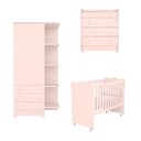 Ver imagem 7 de Jogo Quarto Infantil Doce Sonho Berço Cômoda e Guarda Roupa Qmovi