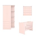 Ver imagem 2 de Jogo Quarto Infantil Doce Sonho Berço Cômoda e Guarda Roupa Qmovi