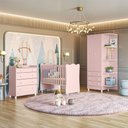 Ver imagem 6 de Jogo Quarto Infantil Doce Sonho Berço Cômoda e Guarda Roupa Qmovi