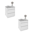Ver imagem 1 de Kit 02 Mesas De Cabeceira Organizadora Ellie 3 Gavetas Branco