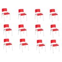Ver imagem 2 de Kit 12 Cadeira Iso Infantil Creche, Escola Base Branco Vermelho