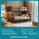 Ver imagem 4 de Beliche com Cama Casal Solteiro Madeira Maciça Grade Escada