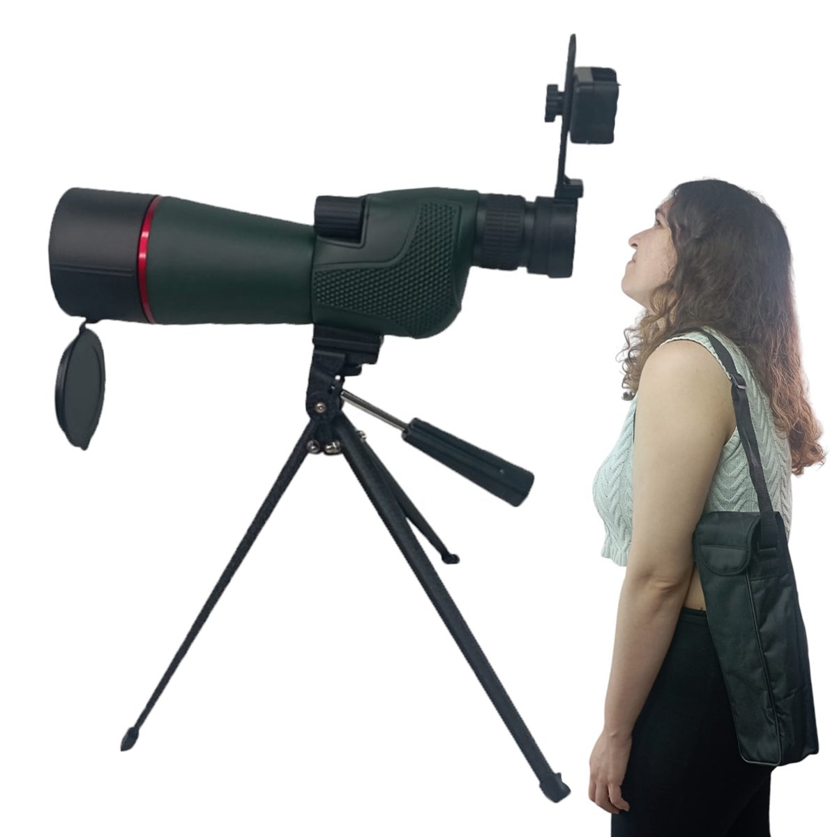 Luneta Telescopio Monocular Suporte Celular Zoom Ajustavel Mira Alvo Caçada Camping Aves Passaros Ca