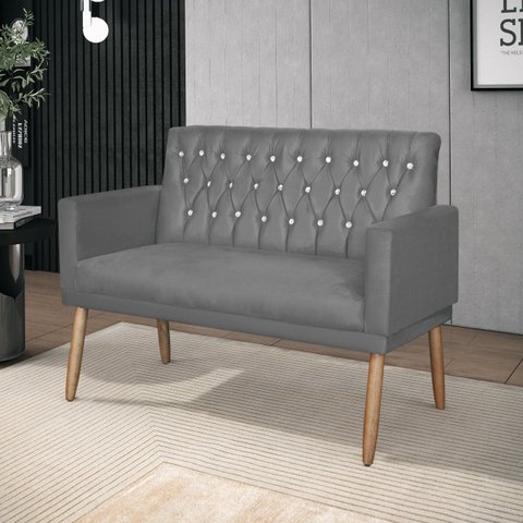 Namoradeira Decorativa Sky para Sala Cinza - Bela Móveis
