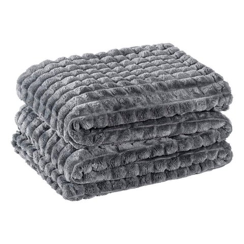 Cobertor Coberta Tok Max Queen Ultrasoft Alto Relevo Dupla Face - Gris