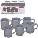 Ver imagem 1 de Jogo de Xicara para Cafe de Porcelana Cinza C/ 6 Pecas 100ml