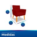Ver imagem 6 de Kit 2 Poltronas Cadeira com Capitonê para Sala Clássica e Confortável em Suede