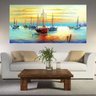Quadro Pintura Tela Moderna Marinas Cod 2425 - 80cm (A) x 160cm (L) - 2